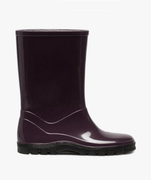 Bottes de pluie fille unies à semelle crantée contrastante vue1 - GEMO (ENFANT) - GEMO
