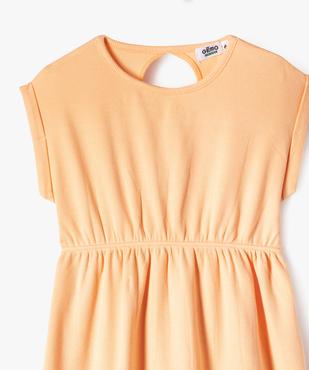 Robe à manches courtes en coton côtelé fille vue2 - GEMO 4G FILLE - GEMO