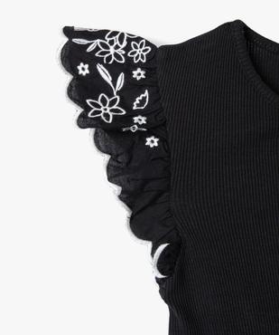 Tee-shirt manches courtes en volant brodé fille vue3 - GEMO (ENFANT) - GEMO