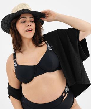 Haut de maillot de bain emboitant à motifs brodés femme grande taille vue2 - GEMO (PLAGE) - GEMO