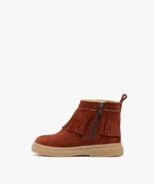 Boots bébé fille en cuir suédé à franges et à zip - NA! vue5 - NA! - GEMO