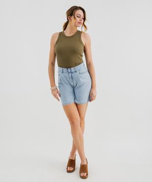 Débardeur en maille côtelée emmanchures américaines femme vue4 - GEMO 4G FEMME - GEMO