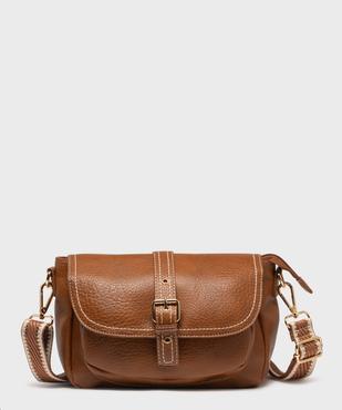 Sac besace souple et grainé à bandoulière fantaisie amovible femme vue1 - GEMO (ACCESS) - GEMO