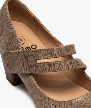 Escarpins femme confort à talon rainuré et bride scratch vue6 - GEMO(URBAIN) - GEMO