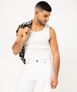 Débardeur uni en maille côtelée homme vue1 - GEMO 4G HOMME - GEMO