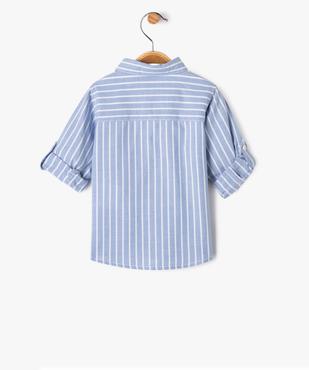 Chemise rayée en coton bébé garçon manches retroussables - LuluCastagnette vue3 - LULUCASTAGNETTE - GEMO