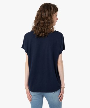 Tee-shirt femme à manches courtes imprimé coupe loose vue3 - GEMO 4G FEMME - GEMO