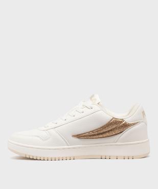 Baskets basses à lacets avec empiècements pailletés femme - Fila vue3 - FILA - GEMO