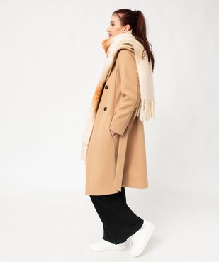 Manteau femme mi-long à grand col capuche vue5 - GEMO(FEMME PAP) - GEMO