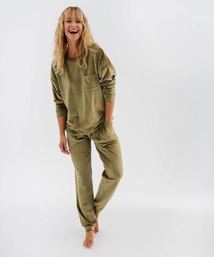 Pyjama en velours extensible femme vue1 - GEMO(HOMWR FEM) - GEMO