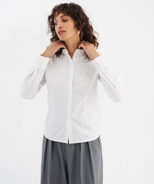 Chemise unie en coton stretch femme vue1 - GEMO(FEMME PAP) - GEMO