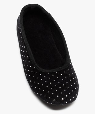 Chaussons femme ballerines en velours à pois métallisés vue5 - GEMO(HOMWR FEM) - GEMO