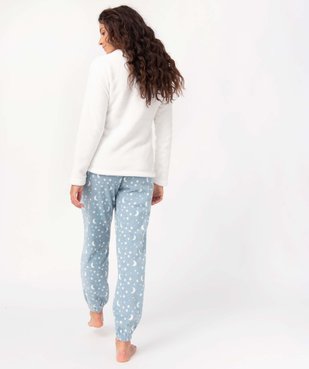 Pyjama femme chaud en maille peluche douillette vue3 - GEMO(HOMWR FEM) - GEMO