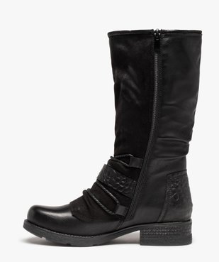 Bottes femme unies style motard à brides fantaisie vue3 - GEMO (CASUAL) - GEMO