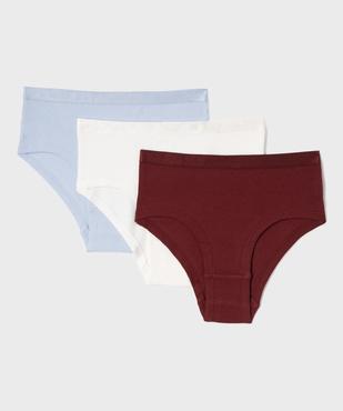 Shorties en coton biologique avec ceinture satinée fille (lot de 3) vue1 - GEMO 4G FILLE - GEMO