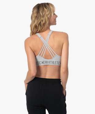 Brassière de sport femme avec fines brides croisées dans le dos vue3 - GEMO(HOMWR FEM) - GEMO
