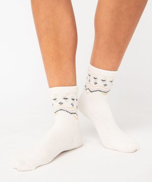 Chaussettes d’intérieur en maille douillette femme (lot de 2) vue2 - GEMO(HOMWR FEM) - GEMO