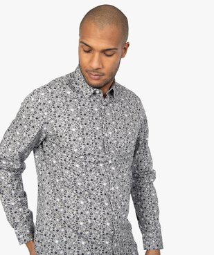 Chemise homme motifs fleurs coupe regular vue2 - GEMO (HOMME) - GEMO
