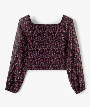 Chemise fille smockée à motifs fleuris vue3 - Nikesneakers (JUNIOR) - Nikesneakers