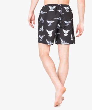 Short de bain noir imprimé oiseaux - Kwell vue3 - KWELL - GEMO