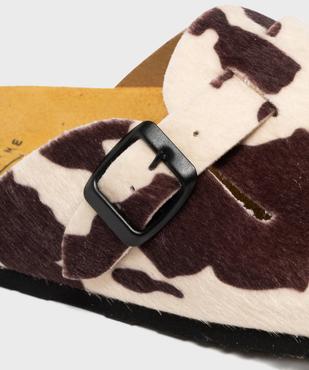 Sabots à semelle intérieure cuir imprimé pelage femme - Follow Me vue7 - FOLLOW ME - GEMO