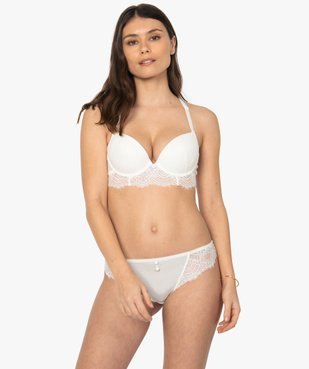 Soutien-gorge femme en dentelle avec dos croisé vue3 - GEMO(HOMWR FEM) - GEMO
