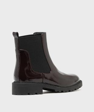 Boots femme vernies style Chelsea à semelle crantée vue4 - 5 MILES - GEMO