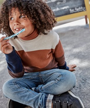 Pull garçon en maille fine 100% coton vue1 - GEMO (ENFANT) - GEMO
