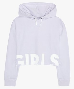 Sweat fille coupe ample et courte avec capuche vue1 - GEMO (JUNIOR) - GEMO