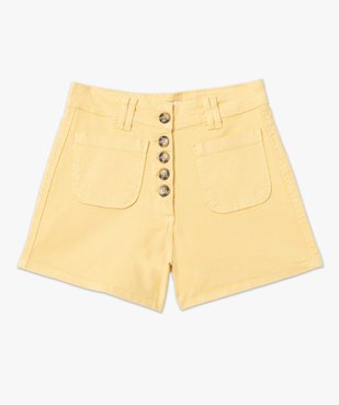 Short femme en toile de coton taille haute vue4 - GEMO(FEMME PAP) - GEMO