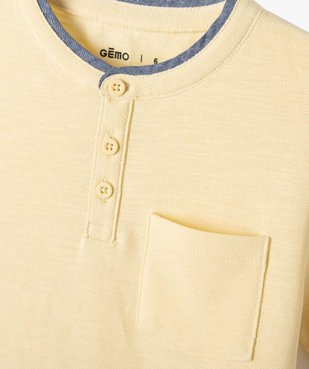 Tee-shirt garçon esprit polo en maille piquée vue3 - GEMO (ENFANT) - GEMO