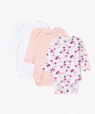 Bodies bébé à manches longues encolure américaine (lot de 3) - No gaspi vue1 - NOGASPI - GEMO