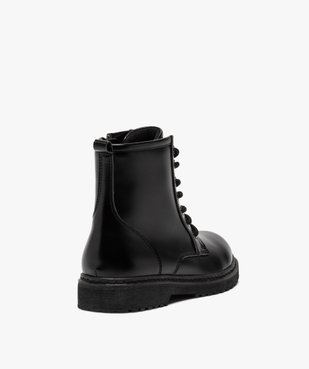 Boots fille unis à semelle crantée fermeture lacets et zip vue4 - GEMO (ENFANT) - GEMO