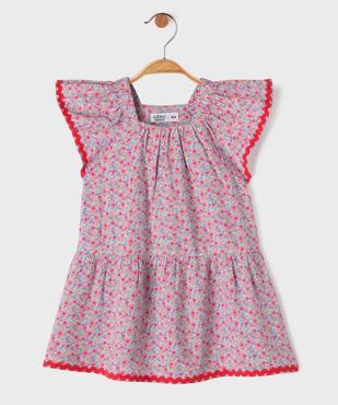 Robe courte en viscose fleurie à col carré bébé fille vue1 - GEMO 4G BEBE - GEMO