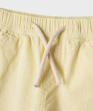 Bermuda en coton lin à taille élastiquée garçon vue3 - GEMO (ENFANT) - GEMO