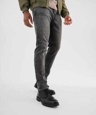 Jean straight en coton stretch délavé homme vue1 - GEMO 4G HOMME - GEMO