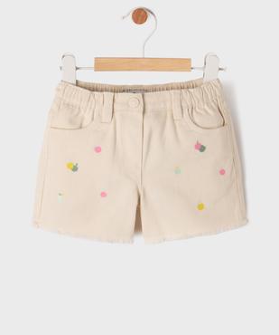 Short en jean fantaisie bébé fille vue1 - GEMO(BEBE DEBT) - GEMO