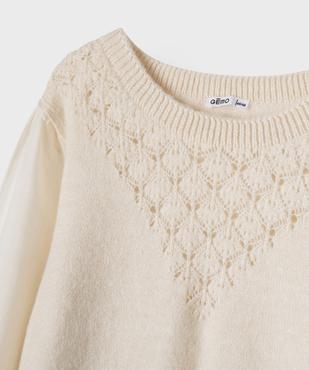 Pull avec manches en coton brodées femme grande taille vue2 - GEMO (G TAILLE) - GEMO