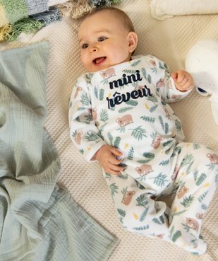 Pyjama bébé garçon en velours avec motifs koalas vue1 - GEMO(BB COUCHE) - GEMO