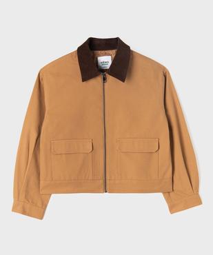 Veste en coton avec col en velours côtelé fille vue2 - GEMO 4G FILLE - GEMO