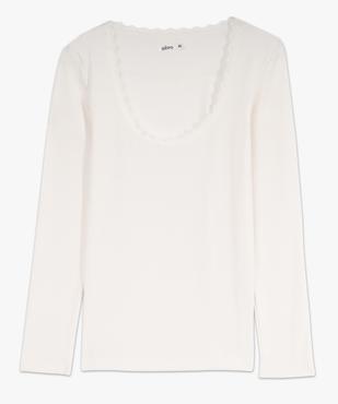 Tee-shirt manches longues avec col rond en dentelle femme vue4 - GEMO(HOMWR FEM) - GEMO
