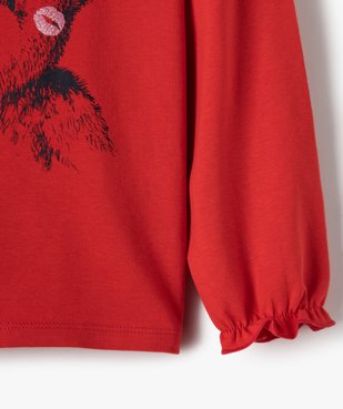 Tee-shirt fille avec motif et sequins brodés – Lulu Castagnette vue3 - LULUCASTAGNETTE - GEMO