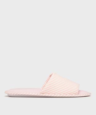 Mules d’intérieur ouvertes à rayures femme vue1 - GEMO(HOMWR FEM) - GEMO