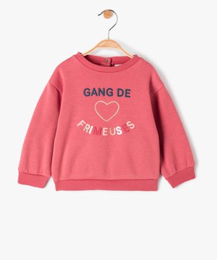 Sweat bébé fille molletonné à motif vue1 - GEMO(BEBE DEBT) - GEMO