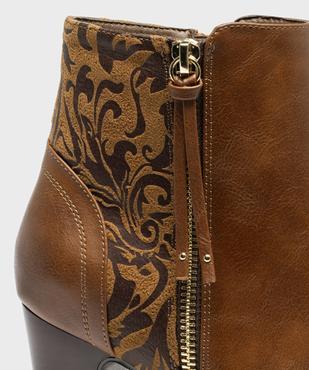 Bottines à talon avec zip décoratif femme - Emilia Rosa vue6 - EMILIA ROSA - GEMO