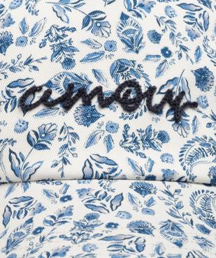 Casquette à motifs fleuris et message brodé fille vue2 - GEMO 4G FILLE - GEMO