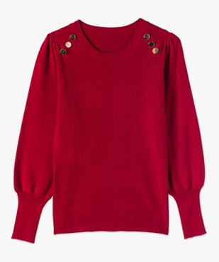 Pull femme avec manches bouffantes et boutons fantaisie vue4 - GEMO(FEMME PAP) - GEMO