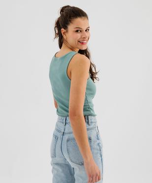 Débardeur en maille côtelée avec col V boutonné femme vue3 - GEMO 4G FEMME - GEMO