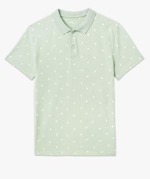 Polo manches courtes en jersey de coton à petits motifs homme vue4 - GEMO (HOMME) - GEMO