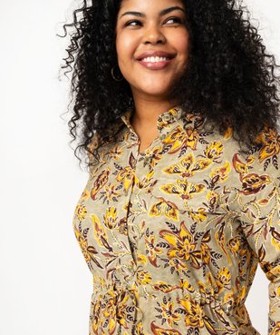 Robe en viscose à motif feuillage femme grande taille vue2 - GEMO (G TAILLE) - GEMO